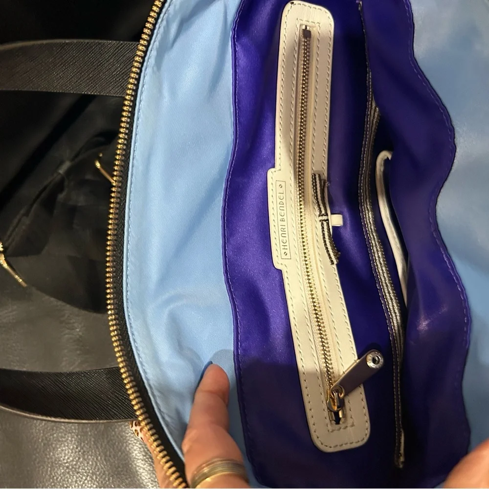 Henri Bendel Black and Blue Bag/ Backpack - Picture 8 of 16
